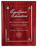 Rosewood Piano Finish Floating Glass Plaque