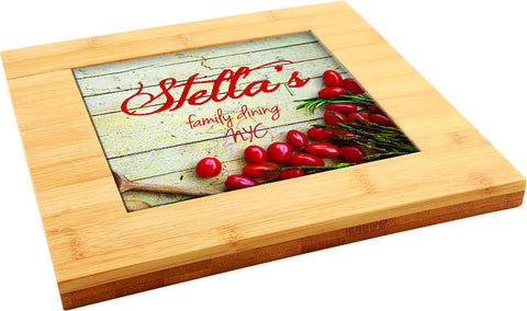 9" x 9" Bamboo Trivet with Recessed Area for 6" Tiles