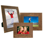 Rustic/Gold Laserable Leatherette Photo Frame