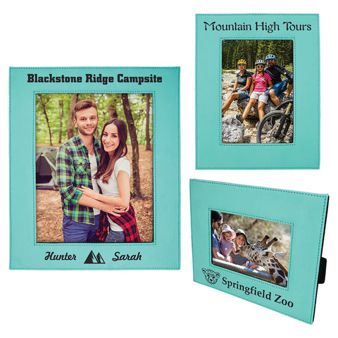 Teal Laserable Leatherette Photo Frame