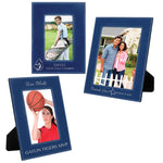 Blue/Silver Laserable Leatherette Photo Frame