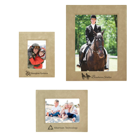 Light Brown Laserable Leatherette Photo Frame