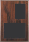 9" x 13" Cherry Finish Slide-In Frame Plaque with 3 1/2" x 5" & 7" x 5" Windows